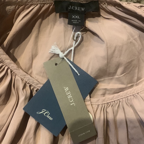 NWT. J. CREW Tie-sleeve button-front dress in cotton poplin.  XXL - Picture 3 of 5